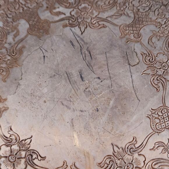 Vintage WM Rogers Silver Decorative Platter 12" Serving Tray - Picture 4 of 5